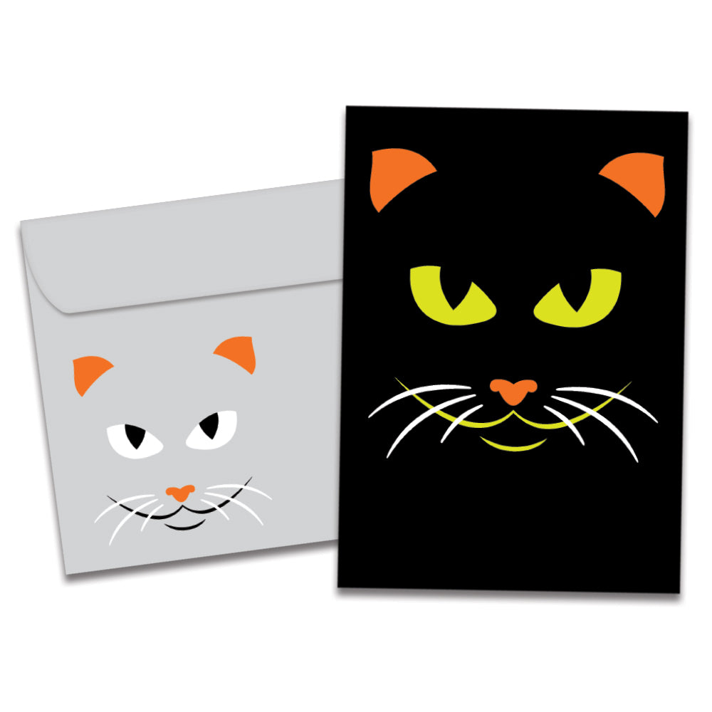 Graphic Halloween Cat Halloween Card