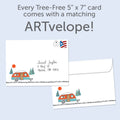 Load image into Gallery viewer, The envelope for Tree-Free’s How We Roll Friendship Card card, along with the following text: “Every Tree-Free 5x7 card comes with a matching ARTvelope!”
