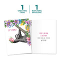 Load image into Gallery viewer, The cover and inside of Tree-Free’s Let's Hang Love Card card, along with the following text: “1 greeting card, 1 matching envelope”