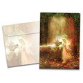 Load image into Gallery viewer, The cover of Tree-Free's Gentle Kindness Solstice Card card, along with its matching envelope.