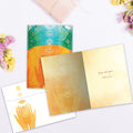 Load image into Gallery viewer, The inside of Tree-Free’s Us Always Love Card card, with the cover and envelope in the background.