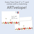 Load image into Gallery viewer, The envelope for Tree-Free’s Bird Dog Christmas card, along with the following text: “Every Tree-Free 5x7 card comes with a matching ARTvelope!”