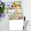 Load image into Gallery viewer, The inside of Tree-Free’s Easter Selfie card, with the cover and envelope in the background.