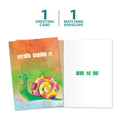 Load image into Gallery viewer, The cover and inside of Tree-Free’s Snailed It Congratulations Card card, along with the following text: “1 greeting card, 1 matching envelope”