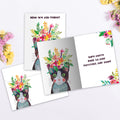 Load image into Gallery viewer, The inside of Tree-Free’s Purrrfect Self Get Well Card card, with the cover and envelope in the background.