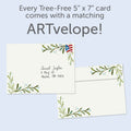Load image into Gallery viewer, The envelope for Tree-Free’s Deepest Sympathy card, along with the following text: “Every Tree-Free 5x7 card comes with a matching ARTvelope!”