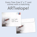 Load image into Gallery viewer, The envelope for Tree-Free’s Crazy Good Birthday card, along with the following text: “Every Tree-Free 5x7 card comes with a matching ARTvelope!”