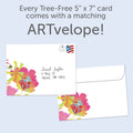 Load image into Gallery viewer, The envelope for Tree-Free’s Kind People Thank You Card card, along with the following text: “Every Tree-Free 5x7 card comes with a matching ARTvelope!”
