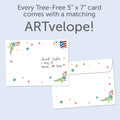 Load image into Gallery viewer, The envelope for Tree-Free’s Let's Eat Cake card, along with the following text: “Every Tree-Free 5x7 card comes with a matching ARTvelope!”