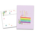 Load image into Gallery viewer, The cover of Tree-Free's Let's Eat Cake card, along with its matching envelope.