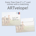 Load image into Gallery viewer, The envelope for Tree-Free’s Some Drive card, along with the following text: “Every Tree-Free 5x7 card comes with a matching ARTvelope!”