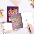 Load image into Gallery viewer, The inside of Tree-Free’s Best Mom Ever Flowers card, with the cover and envelope in the background.