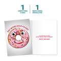 Load image into Gallery viewer, The cover and inside of Tree-Free’s Hole Foods card, along with the following text: “1 greeting card, 1 matching envelope”