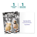 Load image into Gallery viewer, The cover and inside of Tree-Free’s Chicken Dance Wedding Wedding Card card, along with the following text: “1 greeting card, 1 matching envelope”