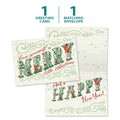 Load image into Gallery viewer, The cover and inside of Tree-Free’s Merry Little Christmas Drawn Christmas Card card, along with the following text: “1 greeting card, 1 matching envelope”