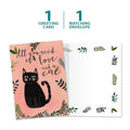 Load image into Gallery viewer, The cover and inside of Tree-Free’s All You Need Is Cat All Occasion Card card, along with the following text: “1 greeting card, 1 matching envelope”