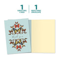 Load image into Gallery viewer, The cover and inside of Tree-Free’s Botanical Butterflies Thank You Card card, along with the following text: “1 greeting card, 1 matching envelope”