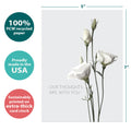 Load image into Gallery viewer, The cover of Tree-Free’s Elegant Thoughts card with lines demonstrating its 5x7 dimensions, along with the following text: “100% PCW recycled paper, proudly made in the USA, sustainably printed on extra-thick card stock”