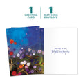 Load image into Gallery viewer, The cover and inside of Tree-Free’s Glowing Garden Sympathy Card card, along with the following text: “1 greeting card, 1 matching envelope”