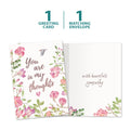 Load image into Gallery viewer, The cover and inside of Tree-Free’s Simple Thoughts Sympathy Card card, along with the following text: “1 greeting card, 1 matching envelope”