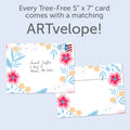 Load image into Gallery viewer, The envelope for Tree-Free’s Best Thanks card, along with the following text: “Every Tree-Free 5x7 card comes with a matching ARTvelope!”