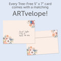 Load image into Gallery viewer, The envelope for Tree-Free’s Thanks A Bunch Thank You Card card, along with the following text: “Every Tree-Free 5x7 card comes with a matching ARTvelope!”
