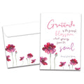 Load image into Gallery viewer, The cover of Tree-Free's Gratitude Blossoms Thank You Card card, along with its matching envelope.