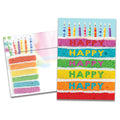 Load image into Gallery viewer, The cover of Tree-Free's Layers of Happy card, along with its matching envelope.