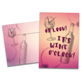 Load image into Gallery viewer, The cover of Tree-Free's Wine O'Clock card, along with its matching envelope.
