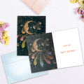 Load image into Gallery viewer, The inside of Tree-Free’s Wish Big card, with the cover and envelope in the background.