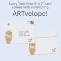 Load image into Gallery viewer, The envelope for Tree-Free’s Otter This World card, along with the following text: “Every Tree-Free 5x7 card comes with a matching ARTvelope!”