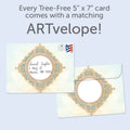 Load image into Gallery viewer, The envelope for Tree-Free’s Queen For a Day card, along with the following text: “Every Tree-Free 5x7 card comes with a matching ARTvelope!”