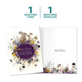 Load image into Gallery viewer, The cover and inside of Tree-Free’s Honey Bunny Birthday card, along with the following text: “1 greeting card, 1 matching envelope”