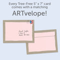 Load image into Gallery viewer, The envelope for Tree-Free’s Hey Mouse Thinking Of You Card card, along with the following text: “Every Tree-Free 5x7 card comes with a matching ARTvelope!”