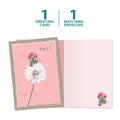 Load image into Gallery viewer, The cover and inside of Tree-Free’s Hey Mouse Thinking Of You Card card, along with the following text: “1 greeting card, 1 matching envelope”
