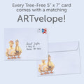 Load image into Gallery viewer, The envelope for Tree-Free’s Lost Without You card, along with the following text: “Every Tree-Free 5x7 card comes with a matching ARTvelope!”