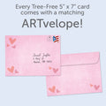 Load image into Gallery viewer, The envelope for Tree-Free’s Melt My Heart Valentine card, along with the following text: “Every Tree-Free 5x7 card comes with a matching ARTvelope!”