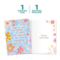 Load image into Gallery viewer, The cover and inside of Tree-Free’s The World Enjoys You card, along with the following text: “1 greeting card, 1 matching envelope”