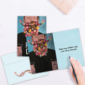 Load image into Gallery viewer, The inside of Tree-Free’s Rad Dad card, with the cover and envelope in the background.