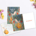 Load image into Gallery viewer, The inside of Tree-Free’s Bee's Knees card, with the cover and envelope in the background.