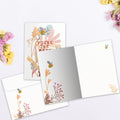 Load image into Gallery viewer, The inside of Tree-Free’s You're The Bees Knees card, with the cover and envelope in the background.