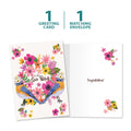 Load image into Gallery viewer, The cover and inside of Tree-Free’s Love Birds Wedding Card card, along with the following text: “1 greeting card, 1 matching envelope”