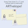Load image into Gallery viewer, The envelope for Tree-Free’s Stillness card, along with the following text: “Every Tree-Free 5x7 card comes with a matching ARTvelope!”
