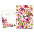 Load image into Gallery viewer, The cover of Tree-Free's Bright Florals Mom card, along with its matching envelope.