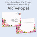 Load image into Gallery viewer, The envelope for Tree-Free’s Bright Florals Mom card, along with the following text: “Every Tree-Free 5x7 card comes with a matching ARTvelope!”
