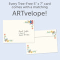 Load image into Gallery viewer, The envelope for Tree-Free’s Winner Dreamer card, along with the following text: “Every Tree-Free 5x7 card comes with a matching ARTvelope!”