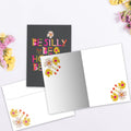 Load image into Gallery viewer, The inside of Tree-Free’s Be Silly card, with the cover and envelope in the background.