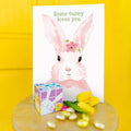 Load image into Gallery viewer, Lifestyle image(s) featuring Tree-Free’s Pink Bunny card