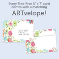 Load image into Gallery viewer, The envelope for Tree-Free’s Loved All Occasion Card card, along with the following text: “Every Tree-Free 5x7 card comes with a matching ARTvelope!”