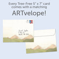 Load image into Gallery viewer, The envelope for Tree-Free’s Purpose of Life card, along with the following text: “Every Tree-Free 5x7 card comes with a matching ARTvelope!”